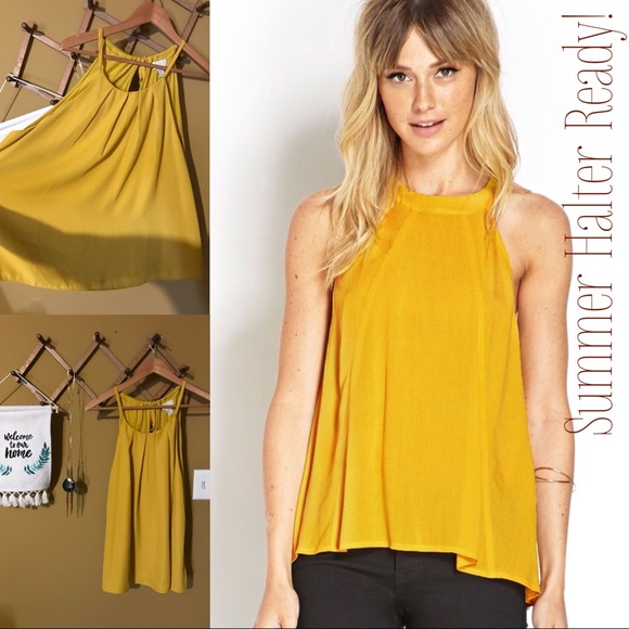 Forever 21 Tops - Forever 21+ Mustard Halter